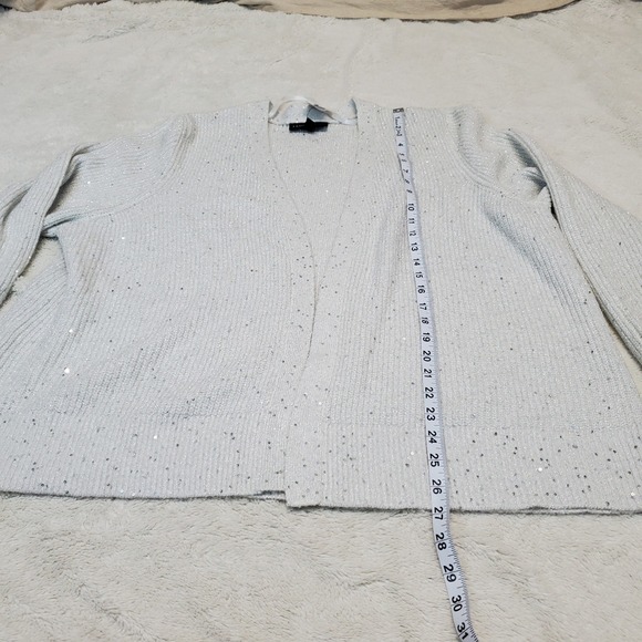 NWT Lane Bryant Gray Silver Sequin‎ Holiday Knit Cardigan Plus Size Women 18 20 - Picture 6 of 10